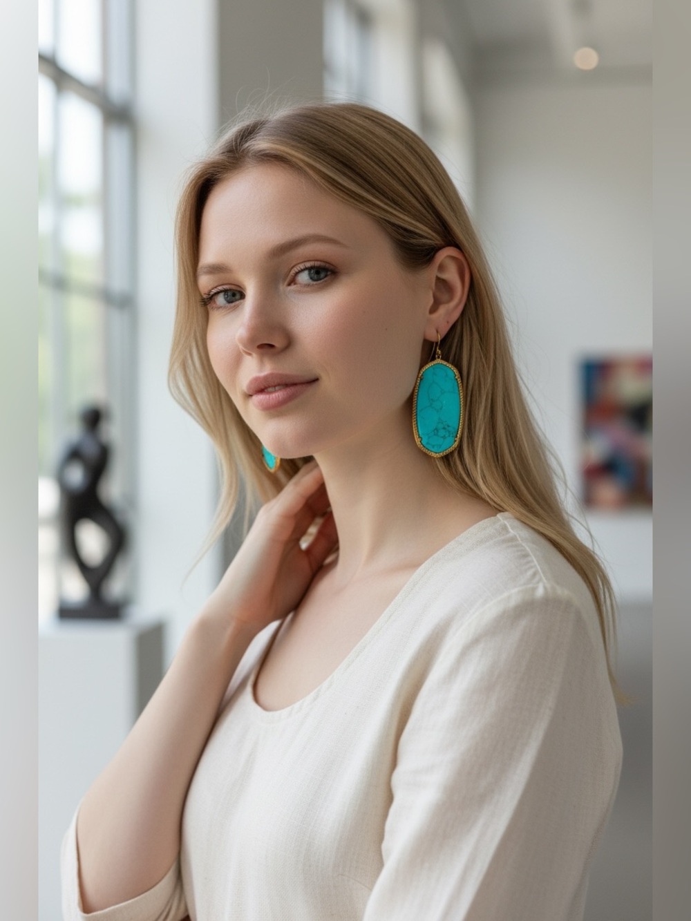 Kendra Scott Danielle Drop Earrings in Turquoise Stone with Gold